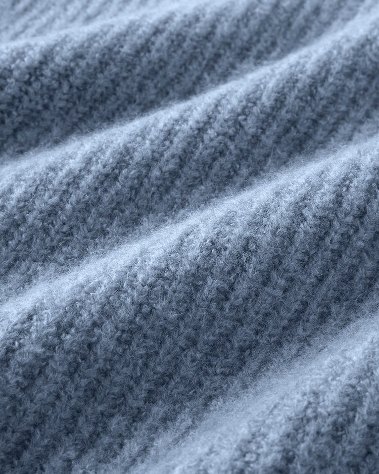 ウール混フラッフィー・サイドボタンハイネック 詳細画像 ダスティーブルー 2