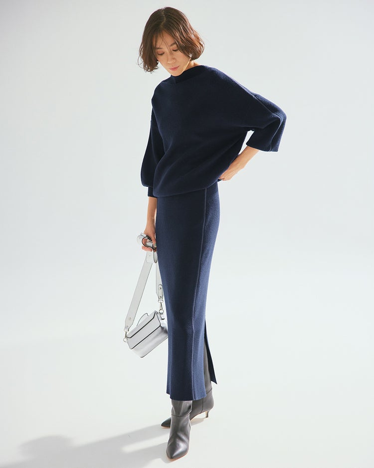 サイドライン・スカートニットアップ 詳細画像 ミッドナイトブルー 1