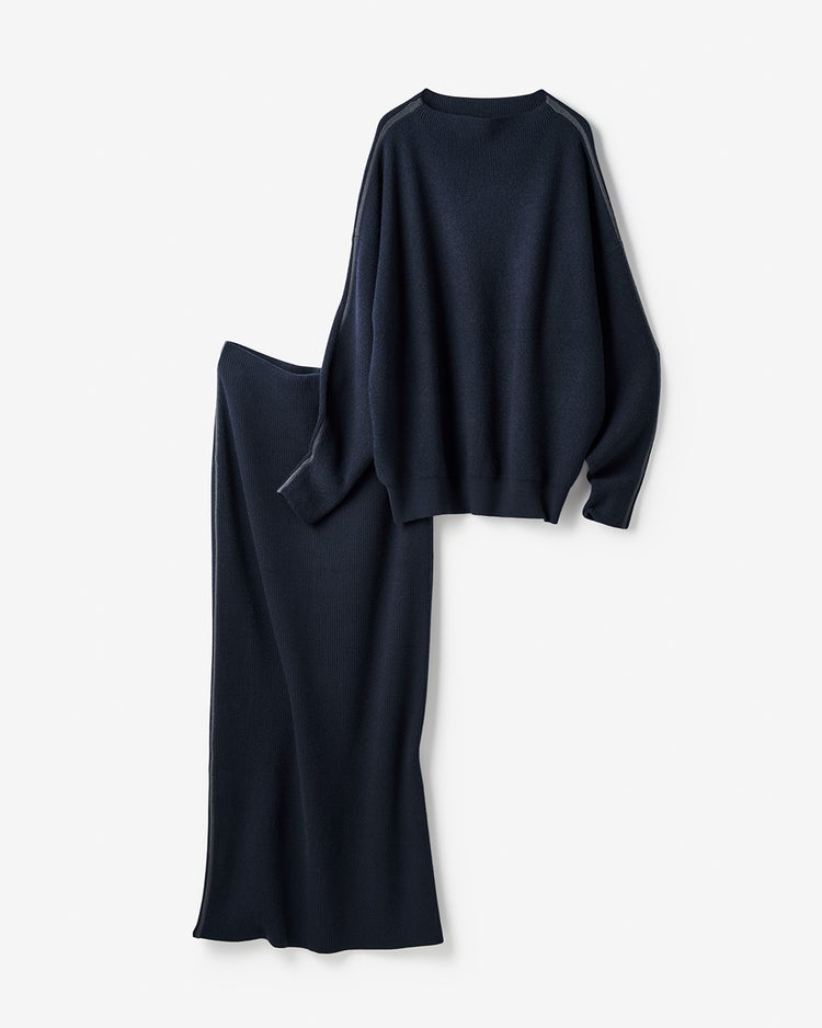 サイドライン・スカートニットアップ 詳細画像 ミッドナイトブルー 3