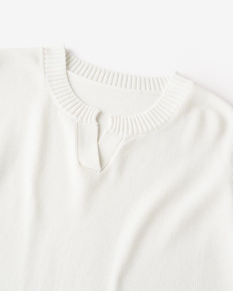 レイヤード風・キーネックベスト＆シャツ 詳細画像 オフホワイト 3