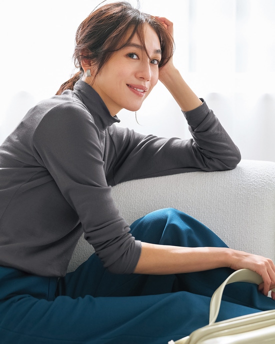 コットンガーゼ・ハイネック／衿高6cm