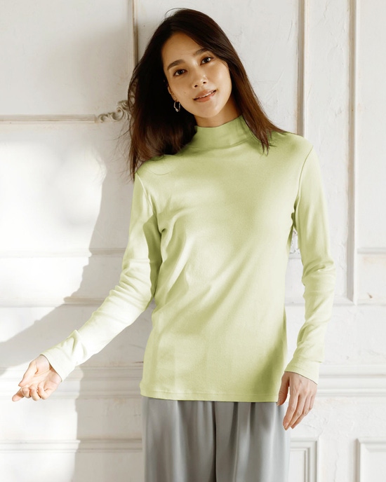 コットンガーゼ・ハイネック／衿高6cm