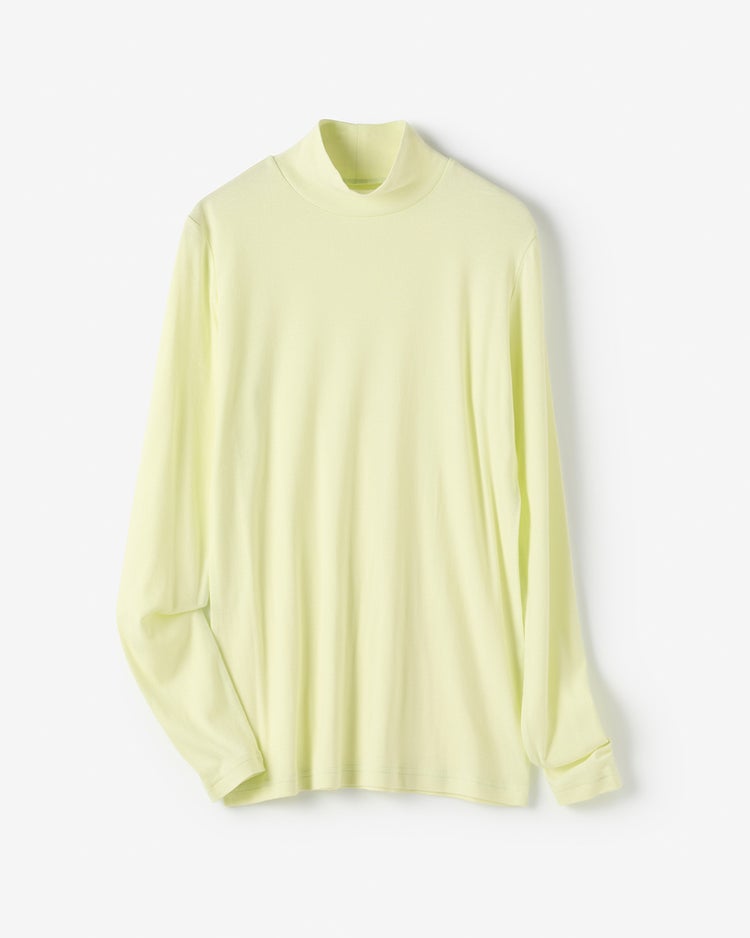 コットンガーゼ・ハイネック／衿高6cm 詳細画像 ペールイエロー 3