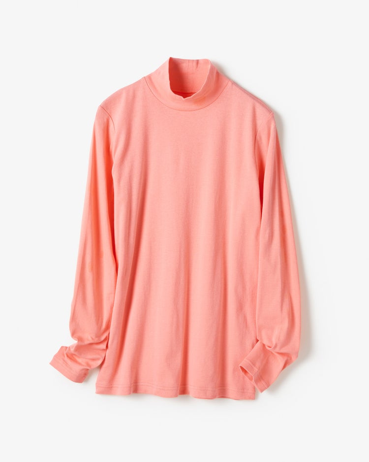 コットンガーゼ・ハイネック／衿高6cm 詳細画像 コーラル 3