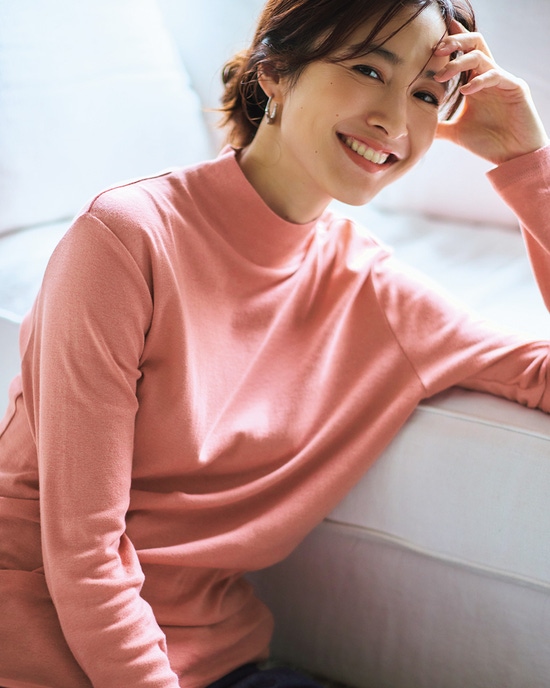 コットンガーゼ・ハイネック／衿高6cm