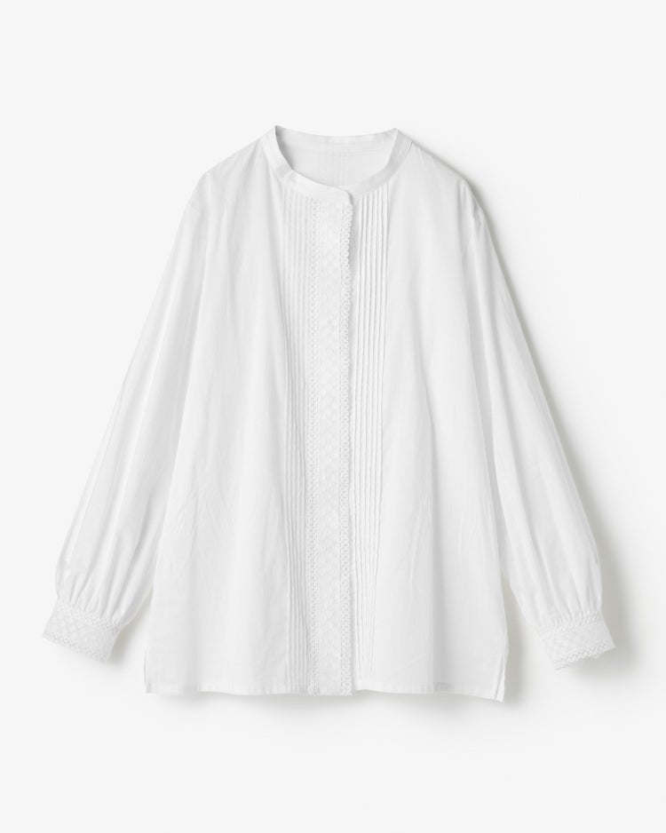 コットンローン・トーションレースブラウス 詳細画像 ホワイト 10