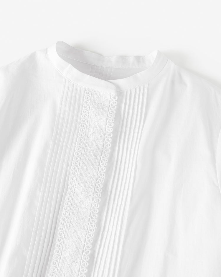 コットンローン・トーションレースブラウス 詳細画像 ホワイト 4