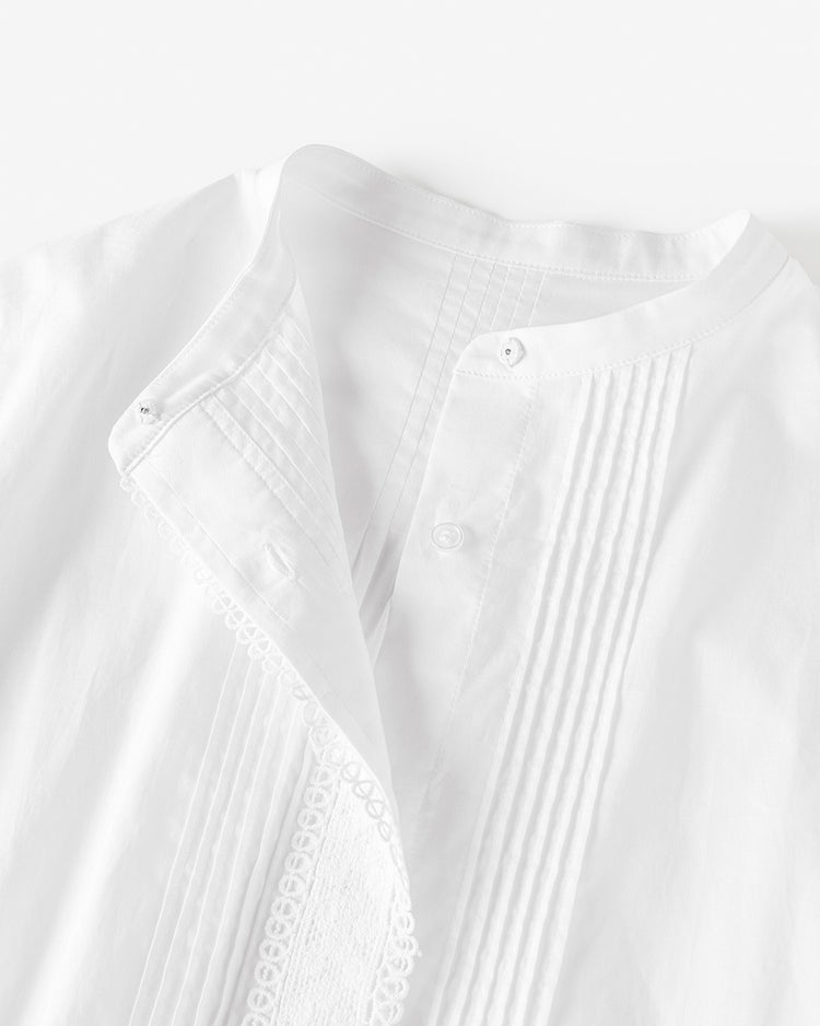 コットンローン・トーションレースブラウス 詳細画像 ホワイト 5