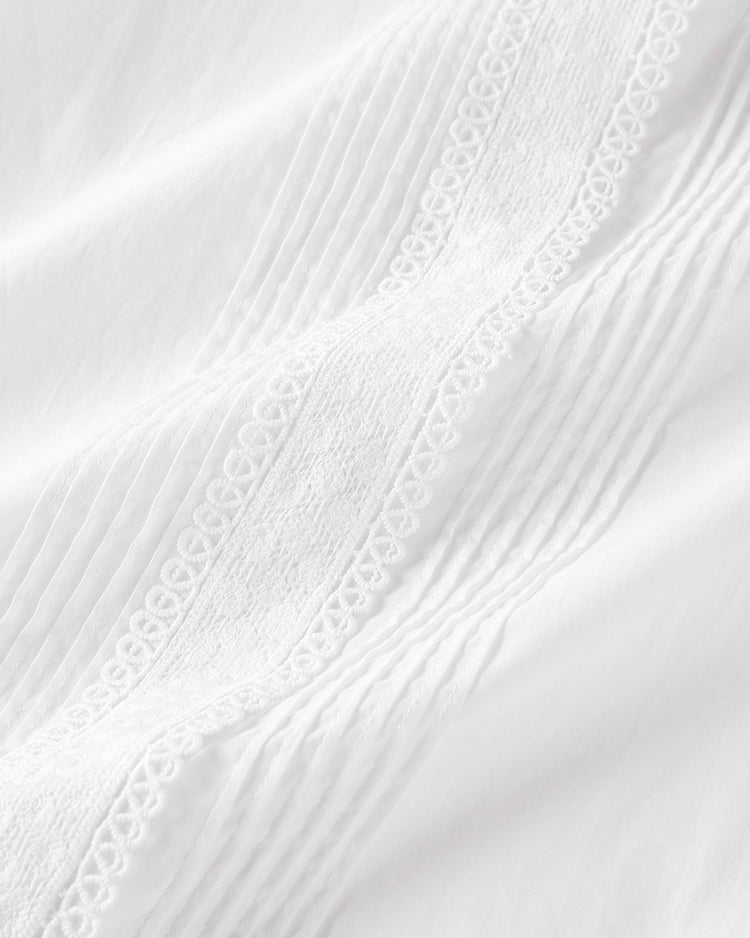 コットンローン・トーションレースブラウス 詳細画像 ホワイト 7