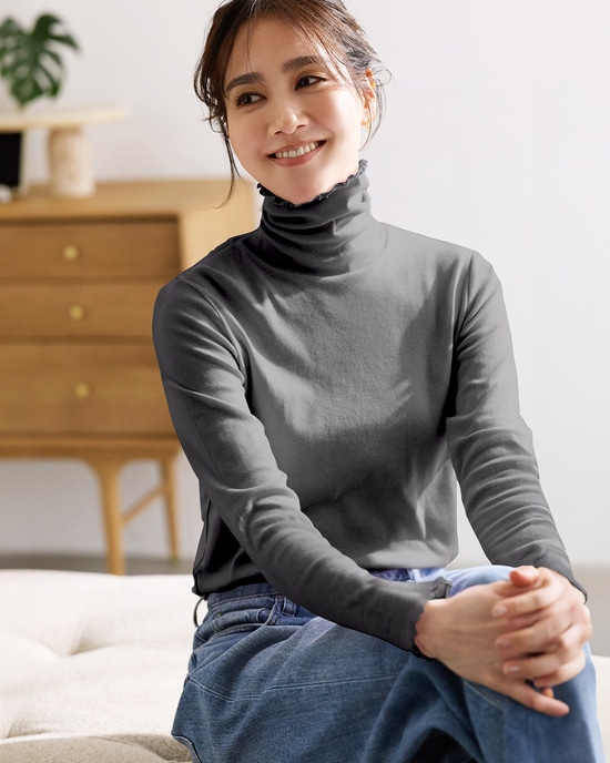 コットンガーゼ・メロウタートルネック