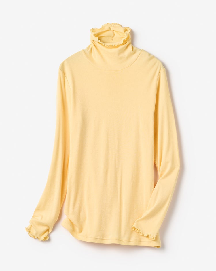 コットンガーゼ・メロウタートルネック 詳細画像 イエロー 4