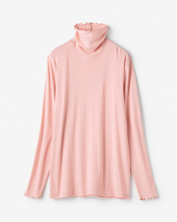 コットンガーゼ・メロウタートルネック 詳細画像 ライトピンク 4