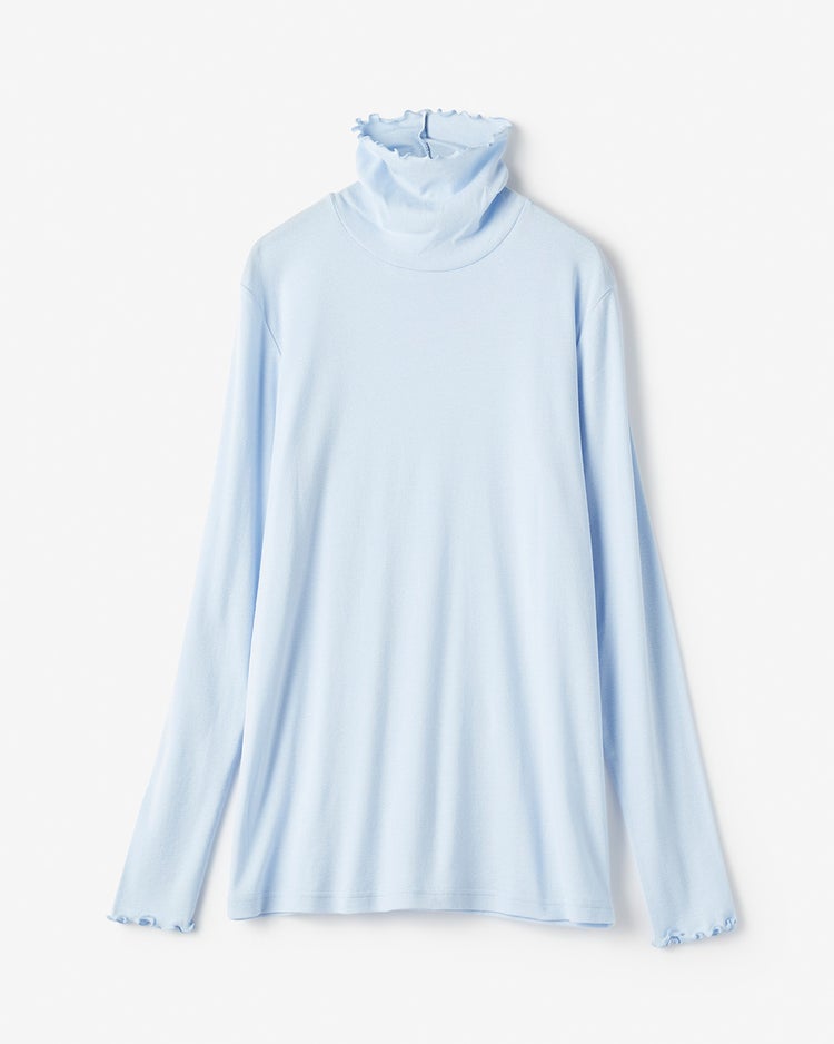 コットンガーゼ・メロウタートルネック 詳細画像 ペールブルー 4