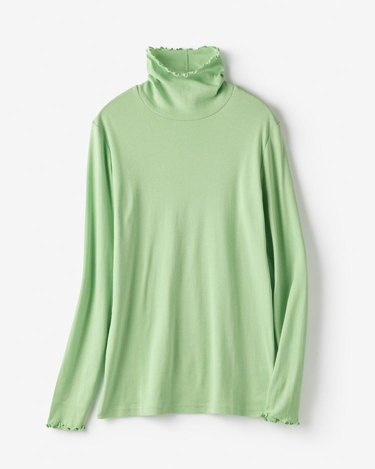 コットンガーゼ・メロウタートルネック 詳細画像 ライトグリーン 3