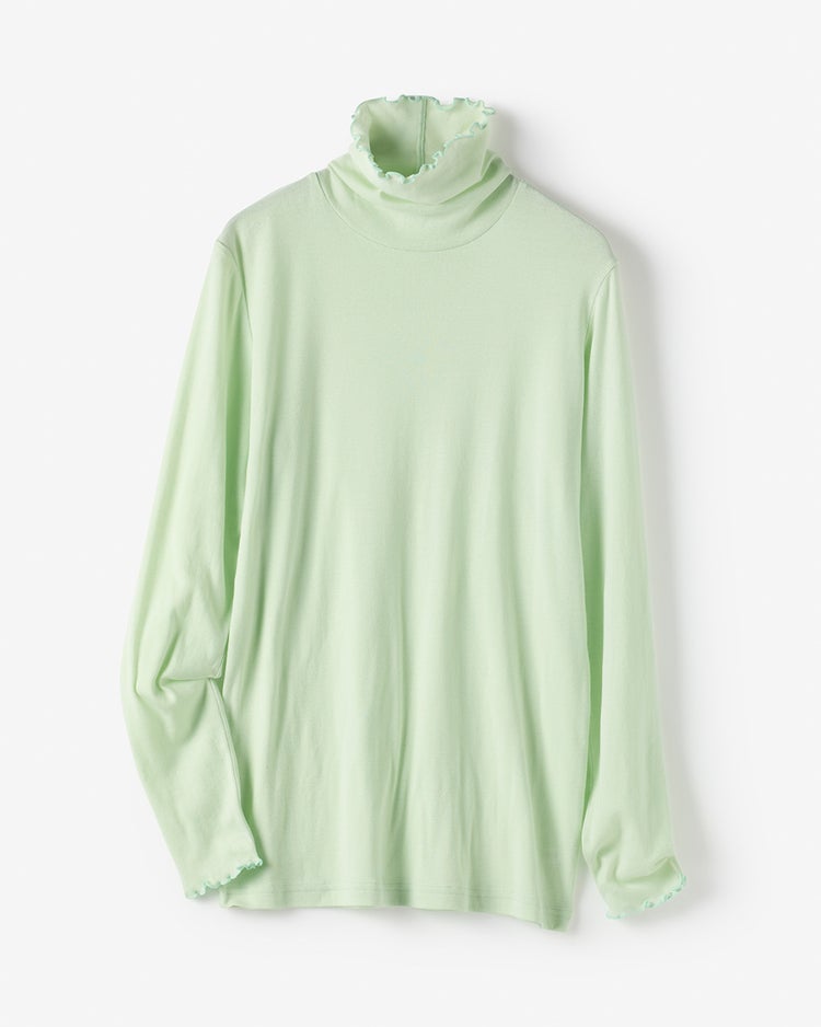 コットンガーゼ・メロウタートルネック 詳細画像 ペールグリーン 4