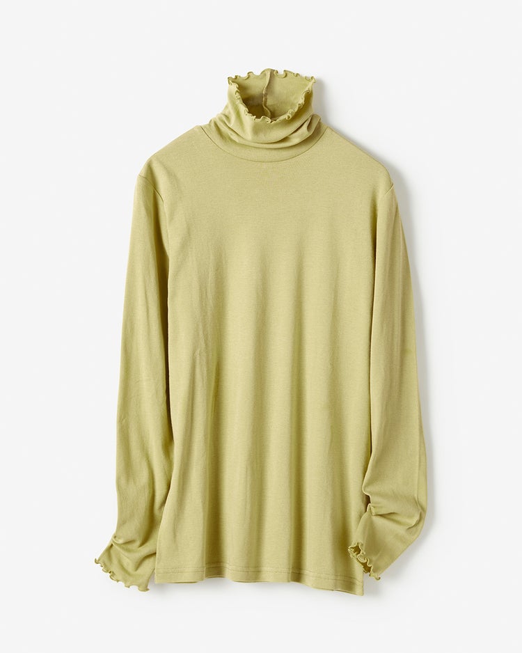 コットンガーゼ・メロウタートルネック 詳細画像 シトロングリーン 3