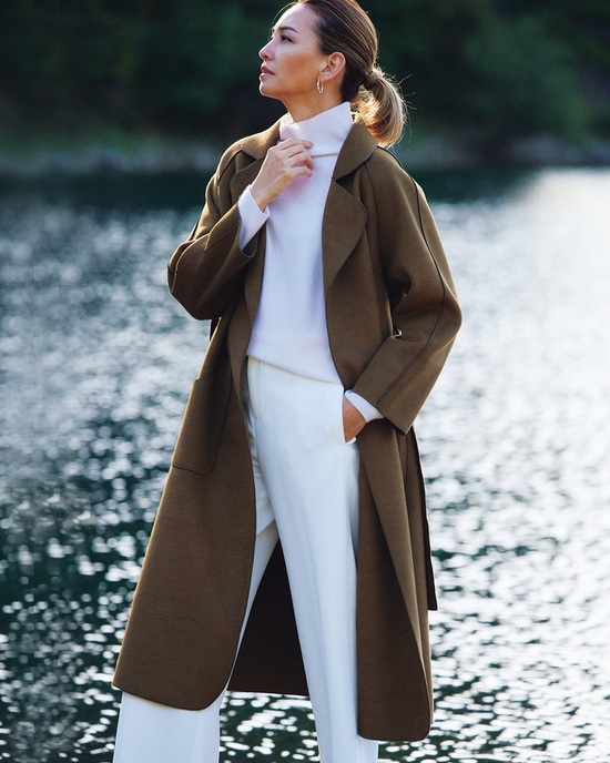 ウールライク・立体ステッチチェスターコート