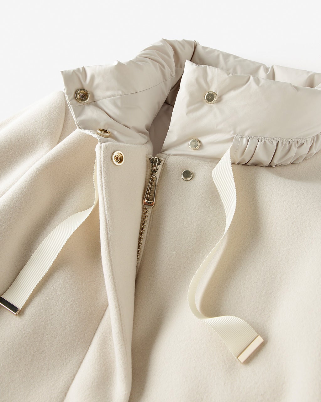 フェミニンギャザー・異素材コンビダウン/40代50代からのレディース