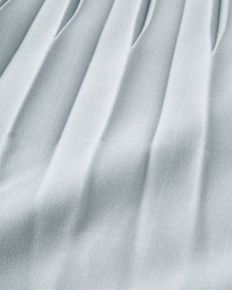 ウールライク・裾消しプリーツスカート 詳細画像 グレーブルー 3