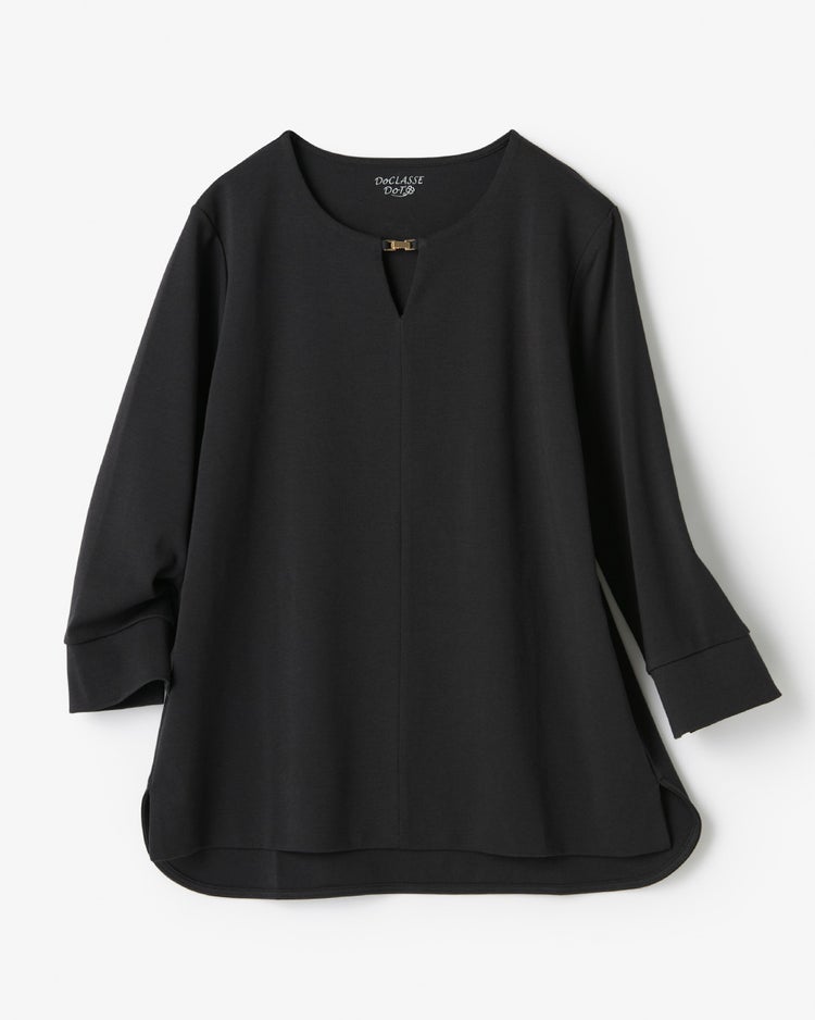 メタルキーネック／8分袖・ドゥクラッセTシャツ 詳細画像 ブラック 6