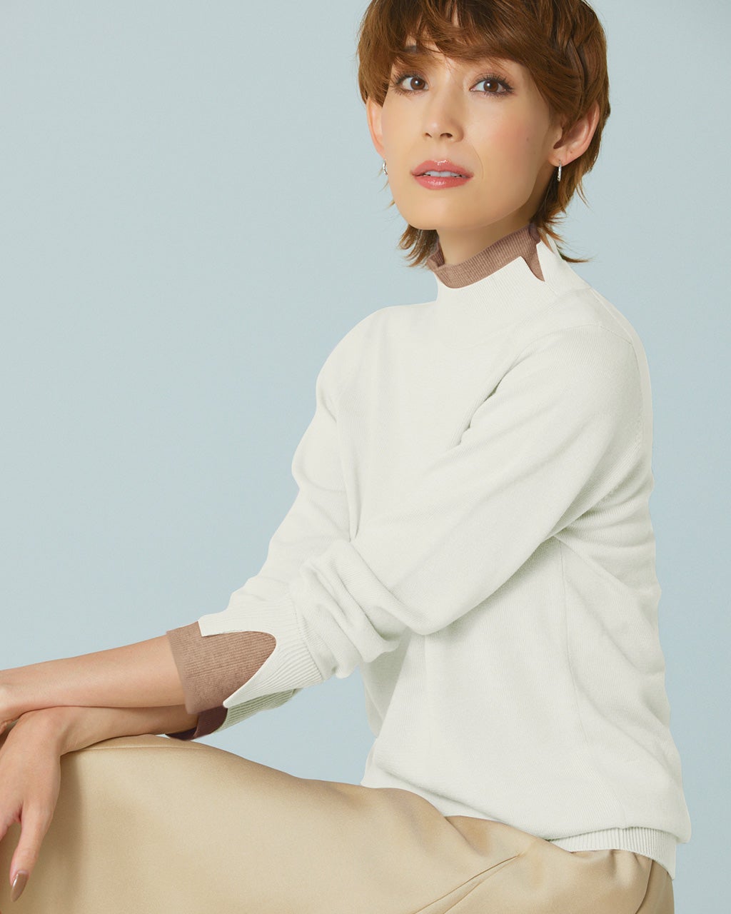 レディース タートルネック・ハイネック(ベージュ)一覧/40代50 レディース タートルネック・ハイネック(ベージュ)一覧/40代50