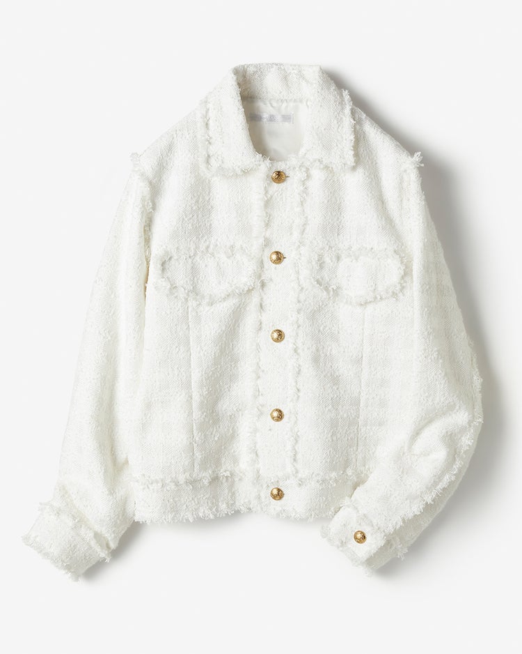ホワイトツイード・フリンジジャケット 詳細画像 オフホワイト 7