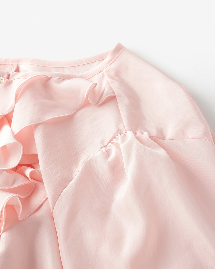 サテン・フリルブラウス 詳細画像 ソフトピンク 3