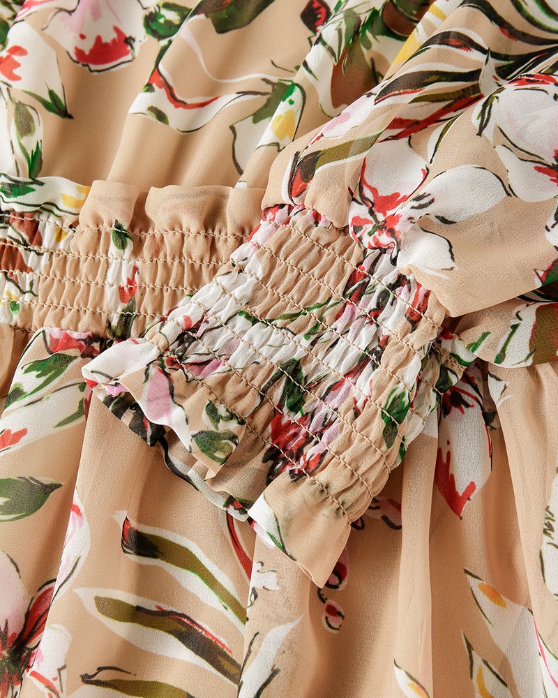 ドゥゼムクラス花柄ワンピース｜長袖・七分袖 