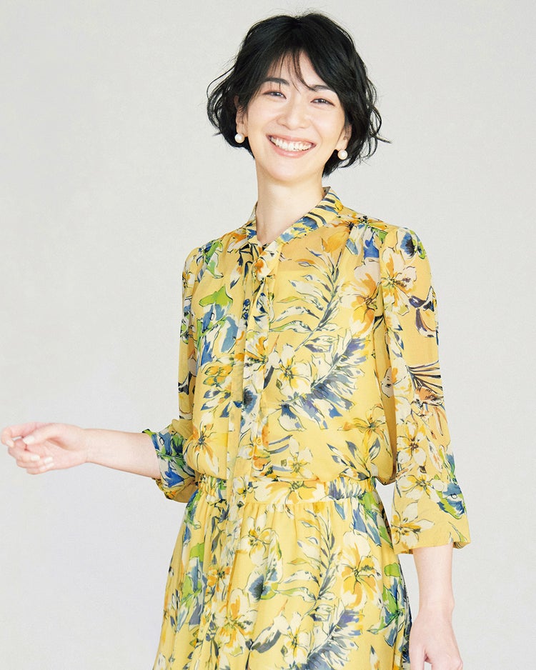 シフォンジョーゼット・花柄ブラウス 詳細画像 イエローパターン 1