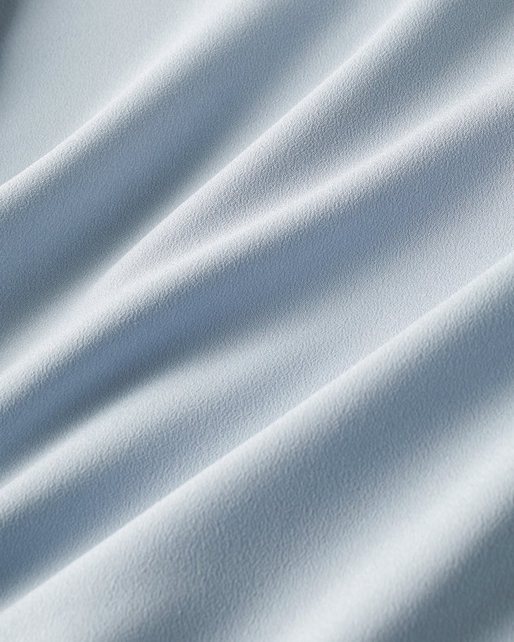 バックサテン・ボウタイ風タックブラウス 詳細画像 ダスティーブルー 3