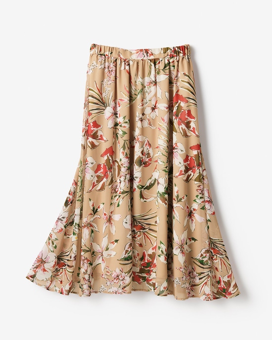 シフォンジョーゼット・花柄スカート