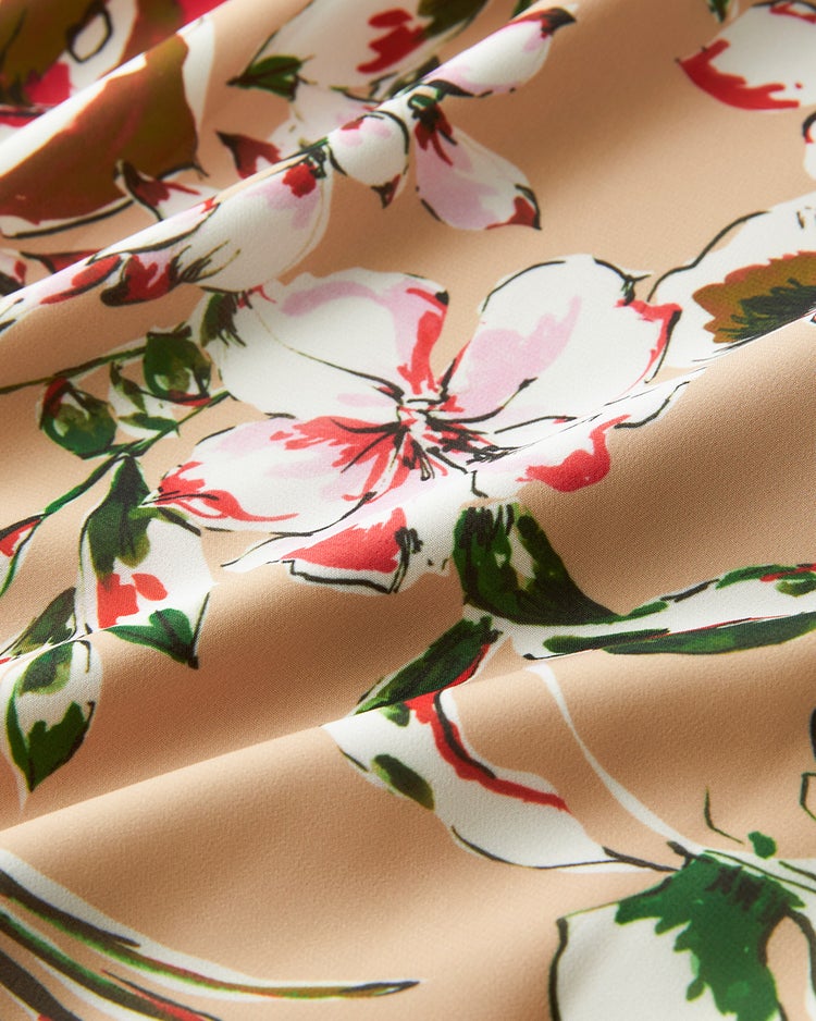 シフォンジョーゼット・花柄スカート 詳細画像 ベージュ・パターン 4