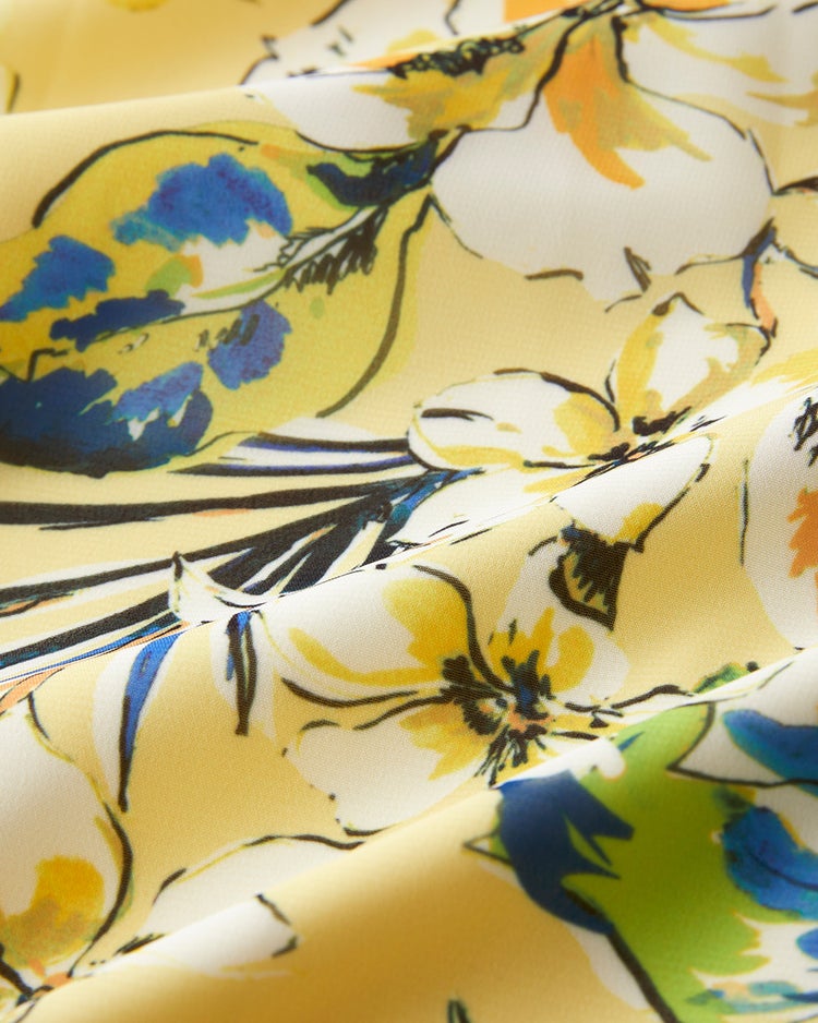 シフォンジョーゼット・花柄スカート 詳細画像 イエローパターン 7