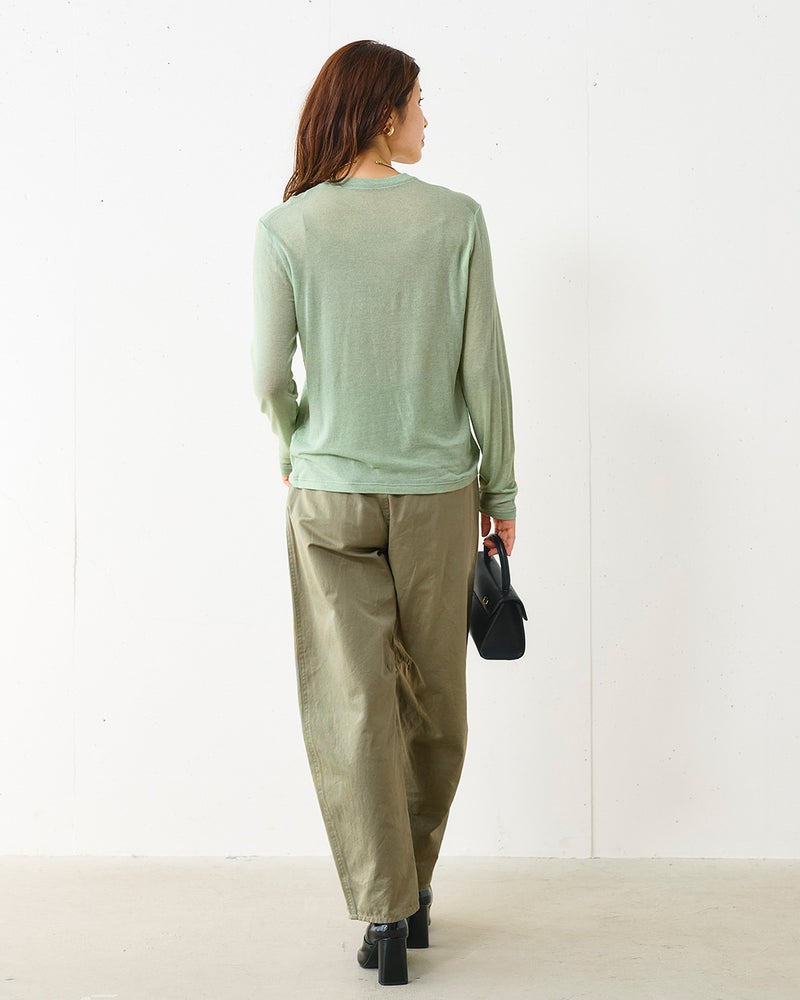 スラブコットン・カーブパンツ 詳細画像 カーキ 2