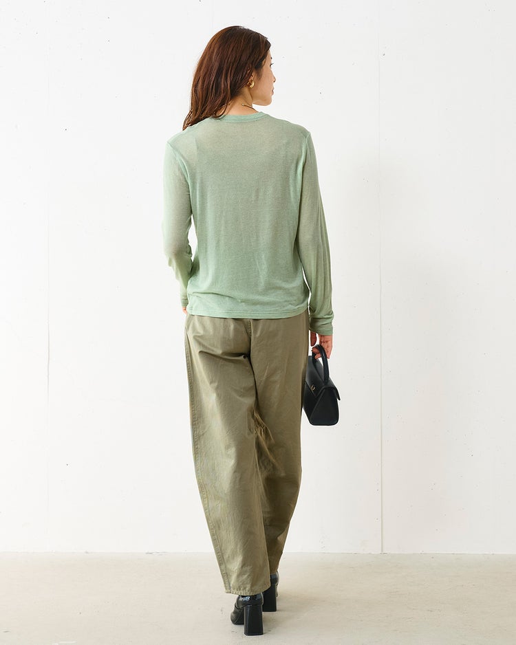 スラブコットン・カーブパンツ 詳細画像 カーキ 2