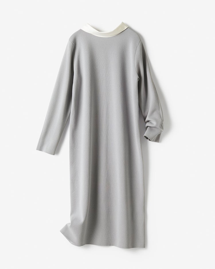 コットン混・ロールネックニットワンピース 詳細画像 ライトグレー 4