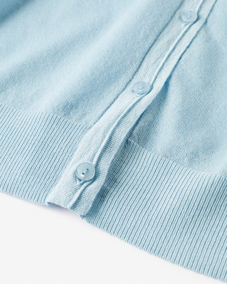 麻混スパークリングニット・クルーカーディガン 詳細画像 サックス 2