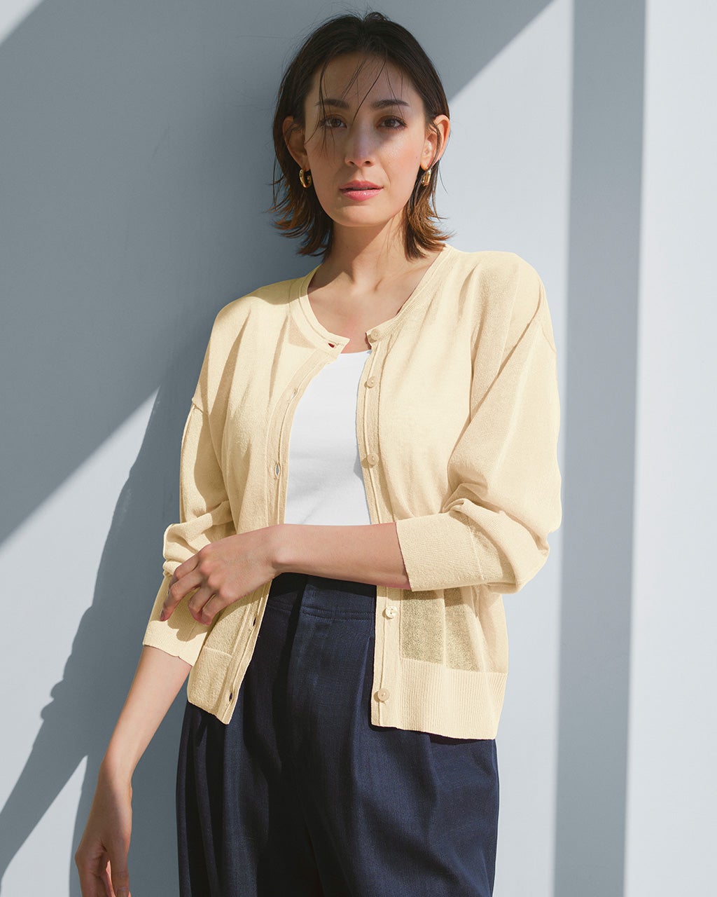 ミンク混クルーカーディガン ◇ハイショクポケットクルーカーディガン | allureville (Women