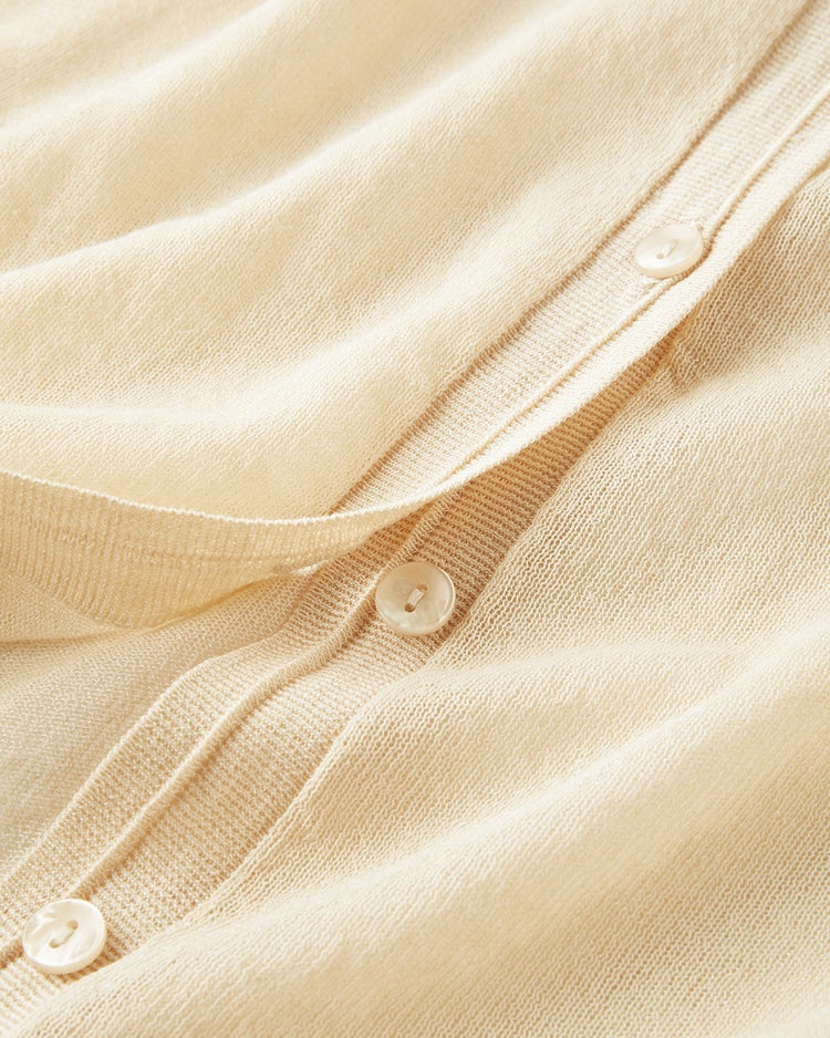 麻混スパークリングニット・クルーカーディガン 詳細画像 シャンパン 3