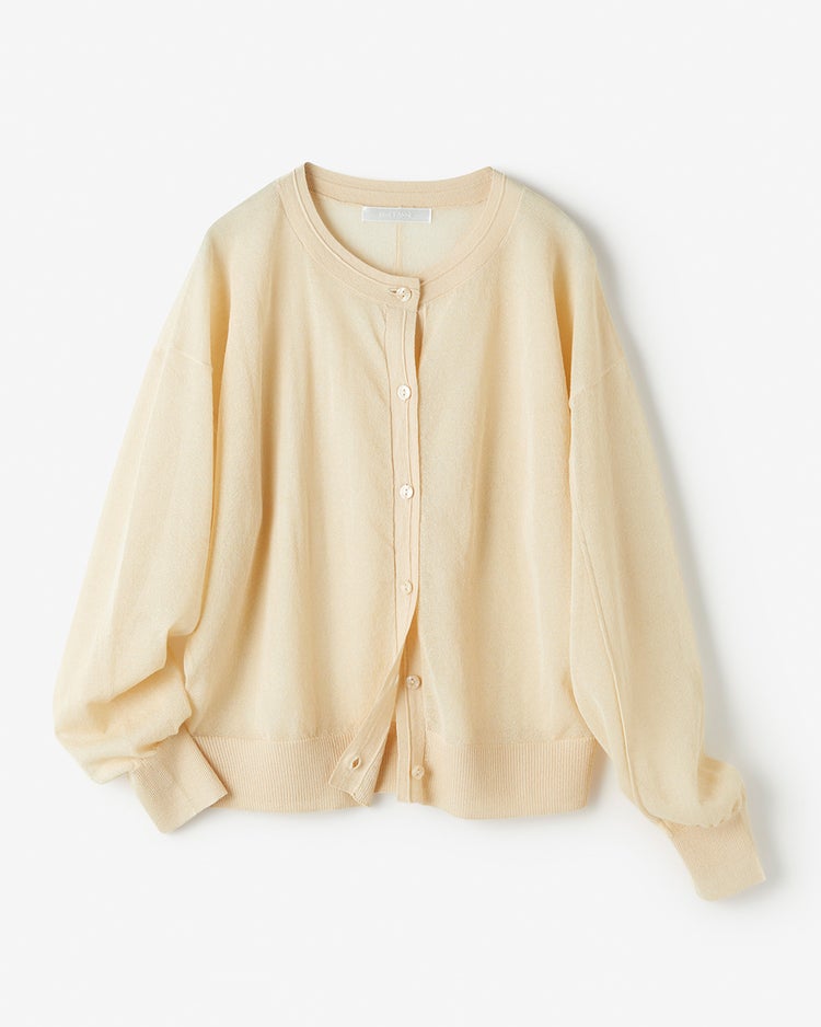 麻混スパークリングニット・クルーカーディガン 詳細画像 シャンパン 4