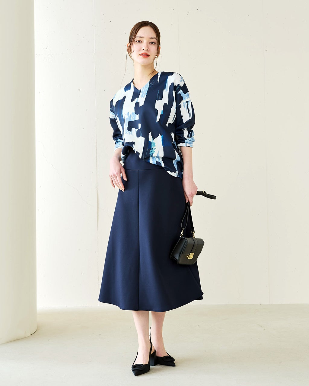 ダブル編みジャージー・Aラインスカート/DoCLASSE