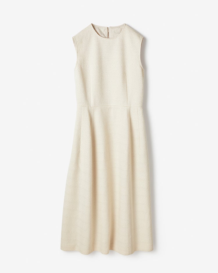 ループツイード・フィット＆フレアワンピース 詳細画像 アイボリー 8