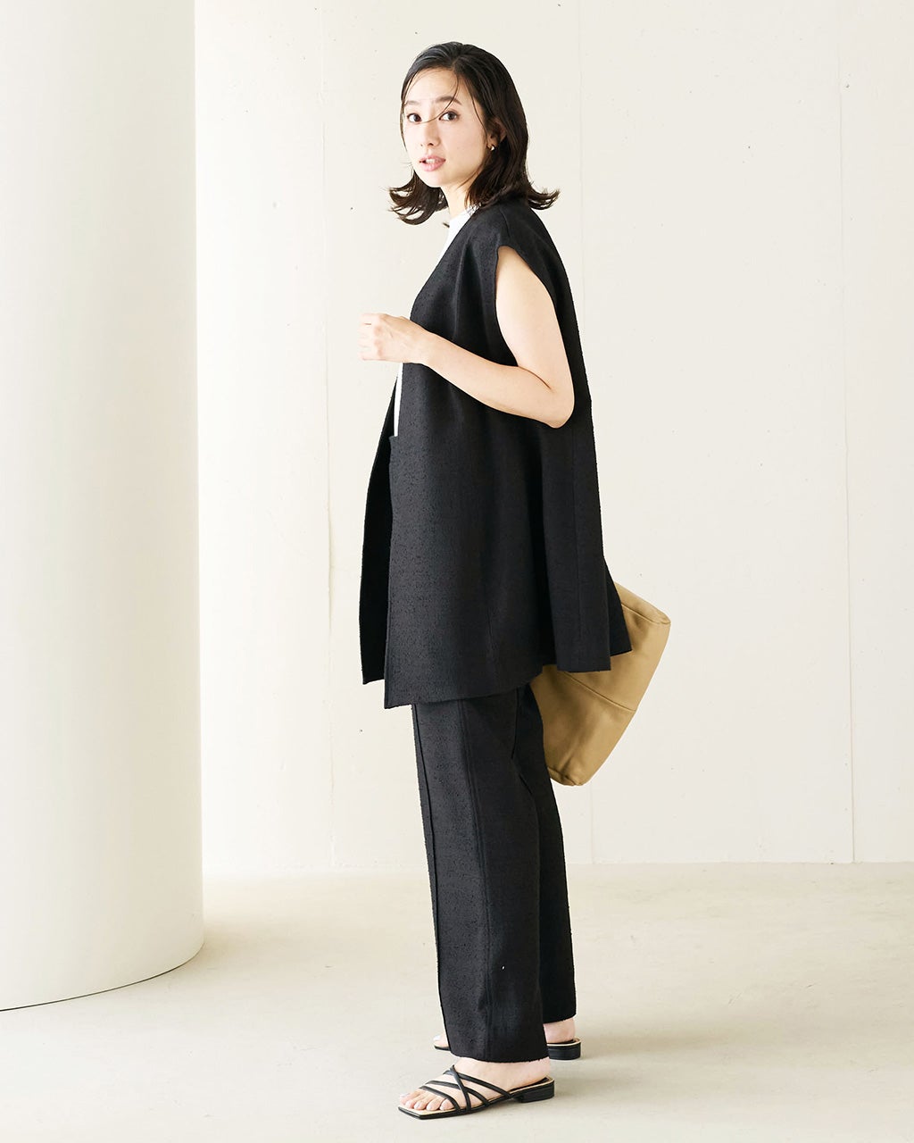 ループツイード・セミワイドパンツ/DoCLASSE