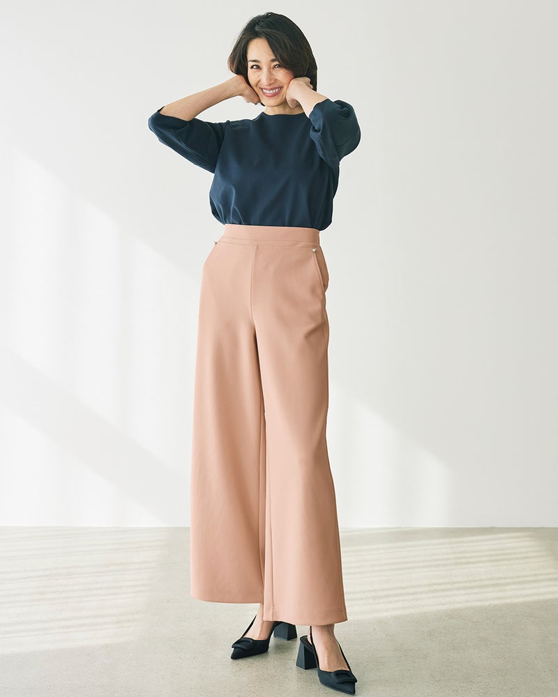 プレシャスストレッチ・ワイドパンツ/40代50代からのレディース 