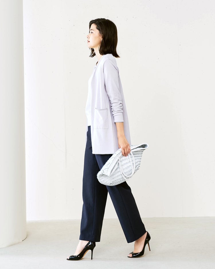 リネンタッチ・セミワイドパンツ 詳細画像 ミッドナイトブルー 5