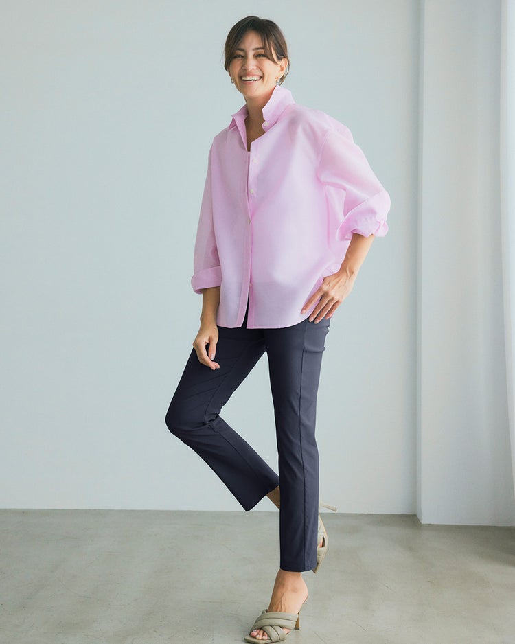 オーガンジー・シャツブラウス 詳細画像 ピンク 2