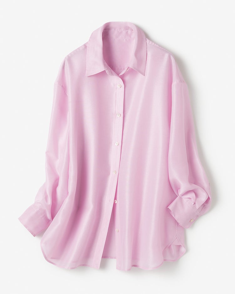 オーガンジー・シャツブラウス 詳細画像 ピンク 7