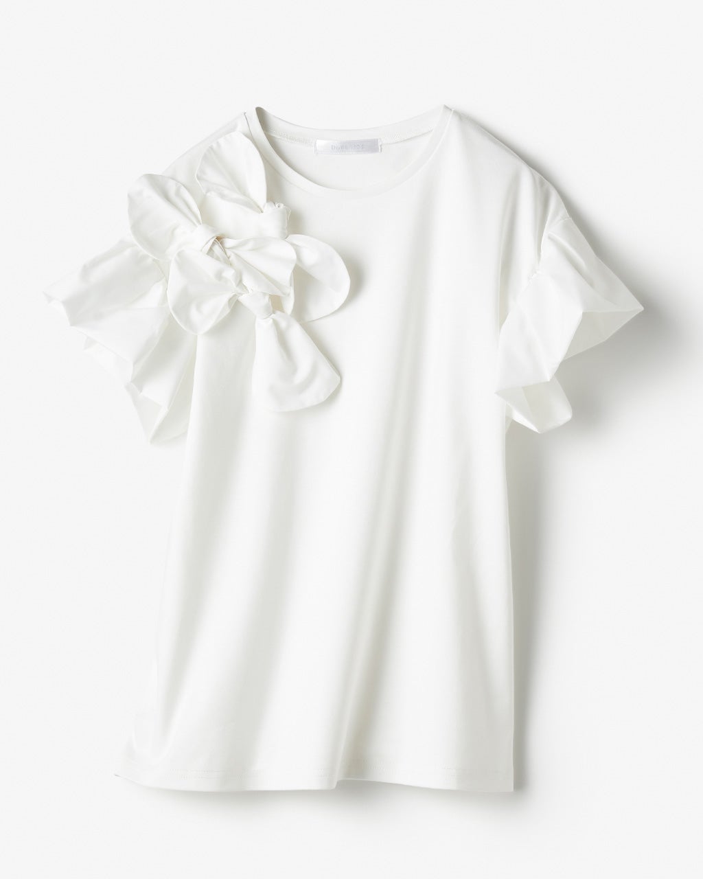 異素材コンビ・リボンデザイントップス/40代50代からのレディース