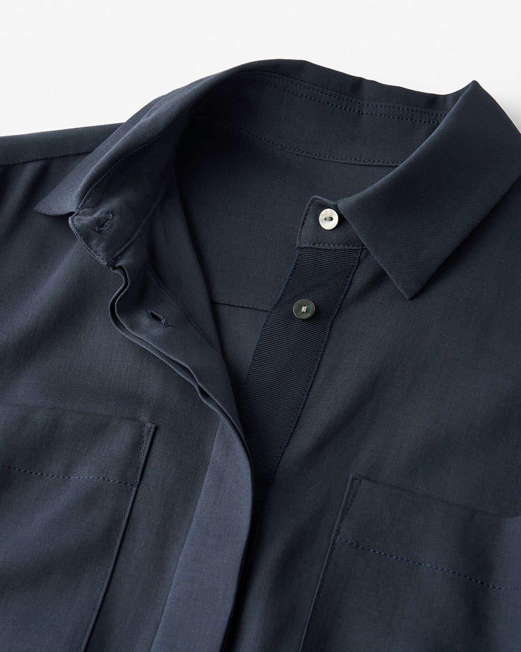 シアーダブルクロス・ミディシャツワンピース/40代50代からの