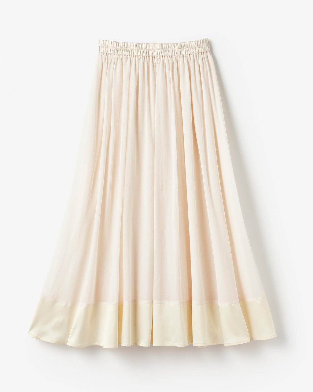 サテン切替・シアーコットンフレアスカート/40代50代からの